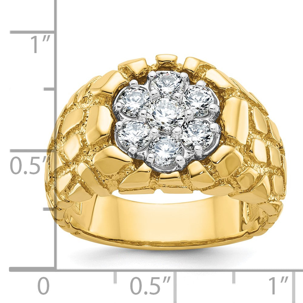 14k IBGoodman Men's Two-tone Men's 1 carat Diamond Nugget Cluster Complete Ring (12.83 grams)