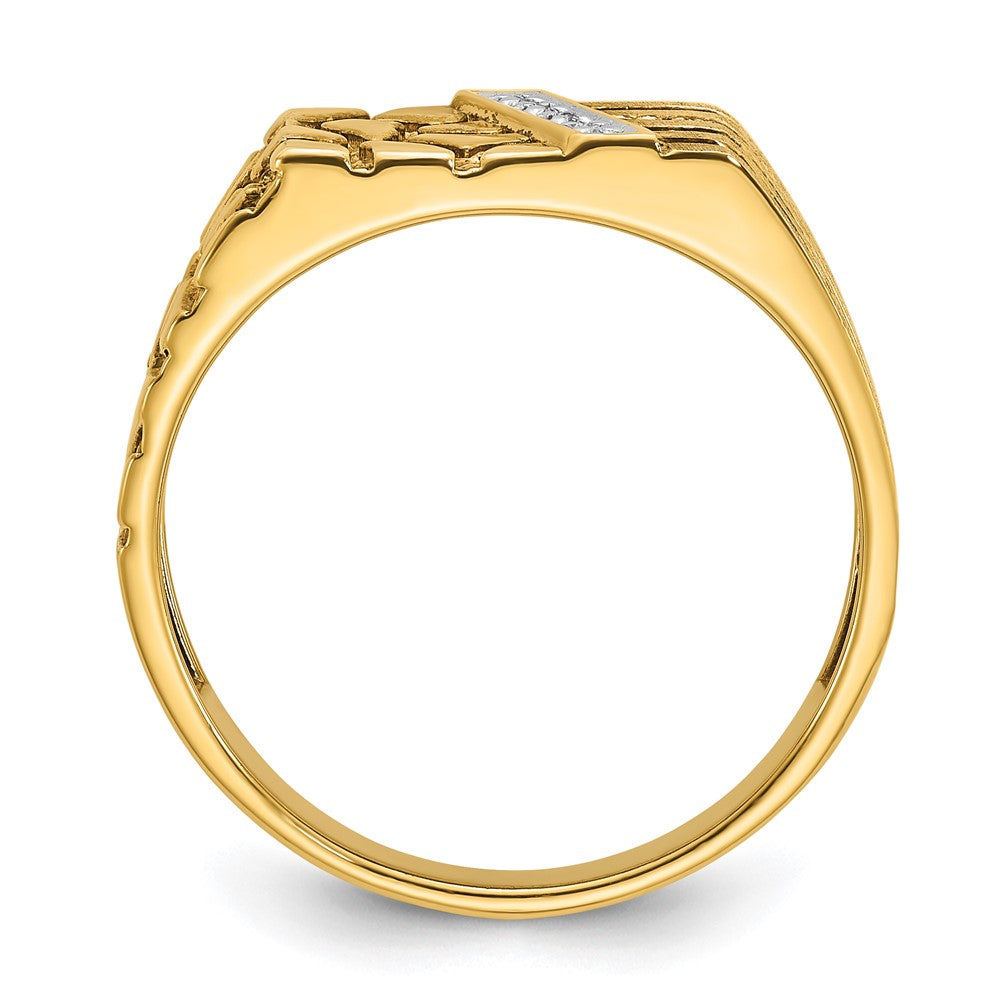 14k IBGoodman Men's Diamond Nugget Complete Ring (5.17 grams)