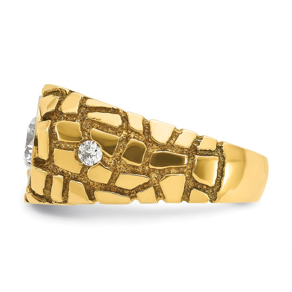 IBGoodman 14k Two Tone 1 carat Lab Grown Diamond VS/SI+ G+ Complete Men's Nugget Ring (16.77 grams)