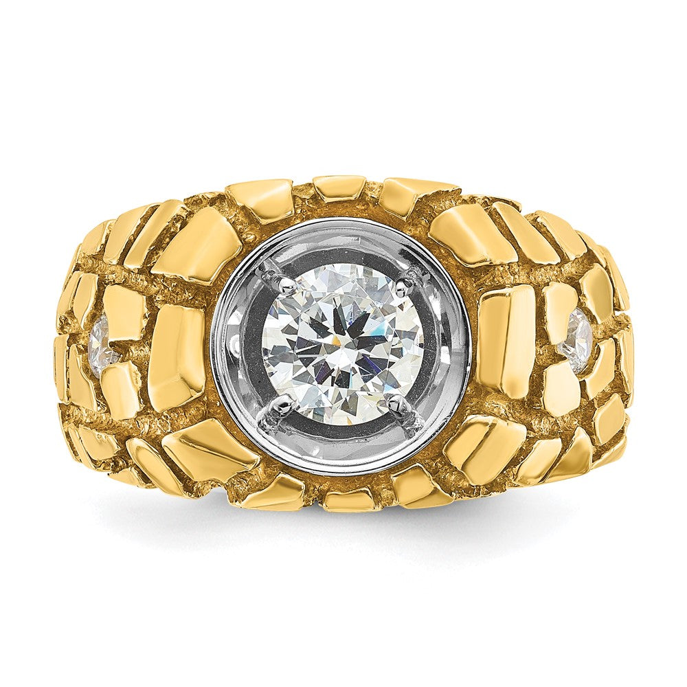 IBGoodman 14k Two Tone 1 carat Lab Grown Diamond VS/SI+ G+ Complete Men's Nugget Ring (16.77 grams)