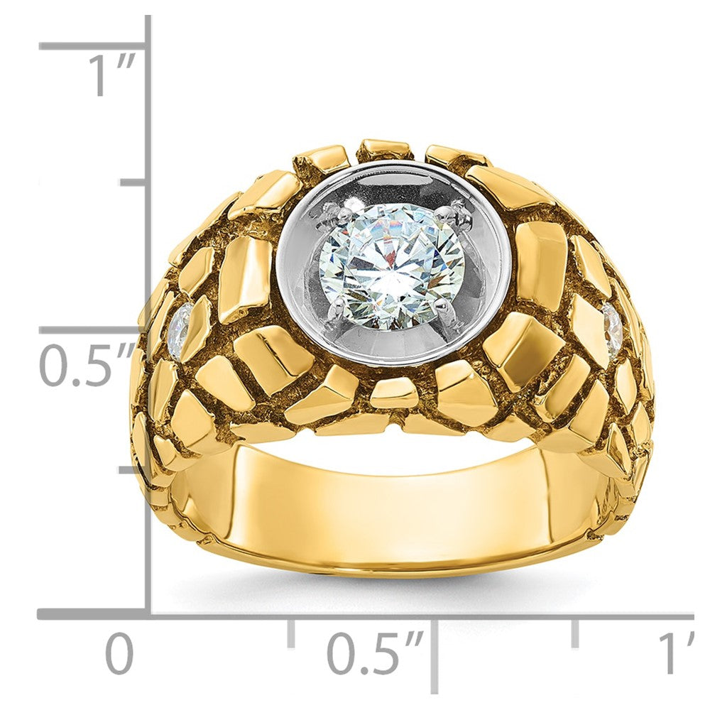14k Two-tone IBGoodman Men's Diamond Nugget Ring Mounting (16.77 grams)