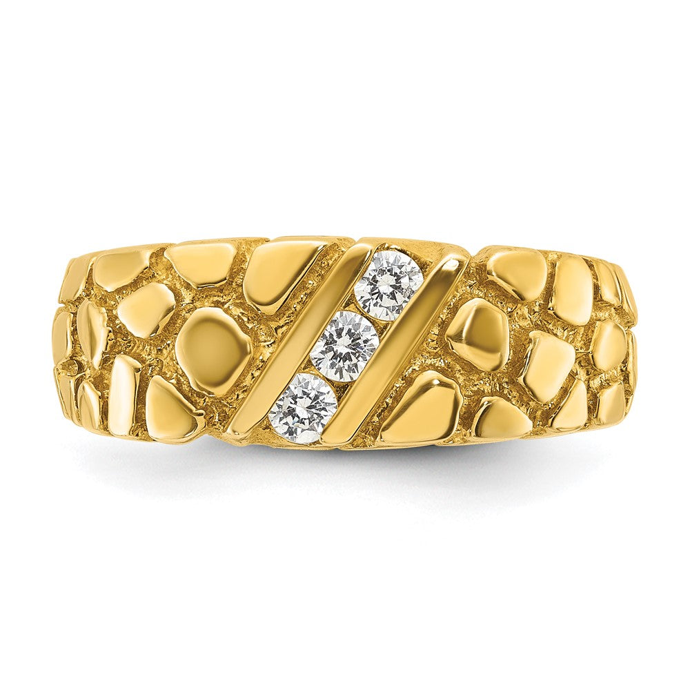 14k IBGoodman Men's 1/4 carat Diamond Nugget Complete Ring (8.57 grams)