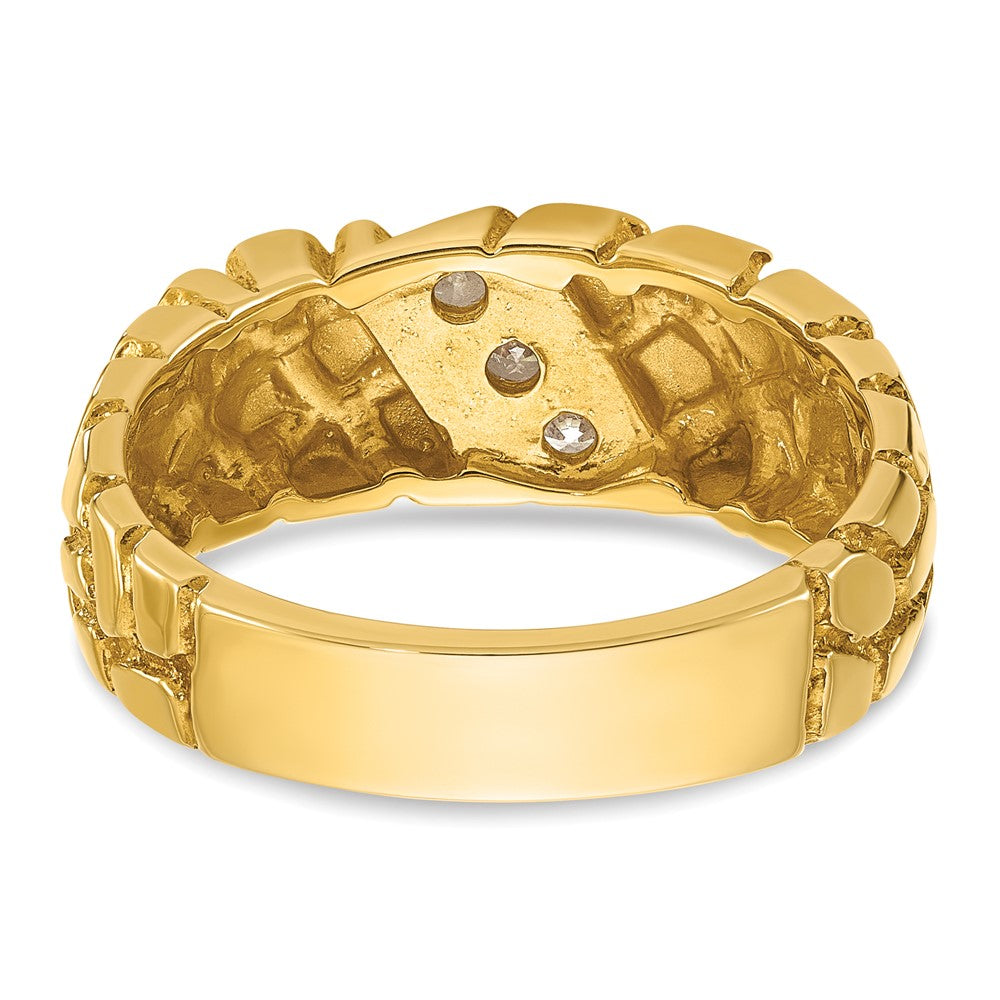 14k IBGoodman Men's 1/4 carat Diamond Nugget Complete Ring (8.57 grams)