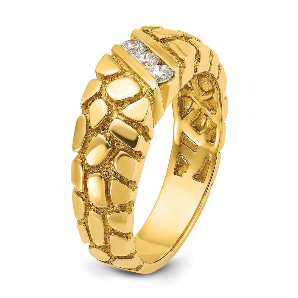 14k IBGoodman Men's 1/4 carat Diamond Nugget Complete Ring (8.57 grams)