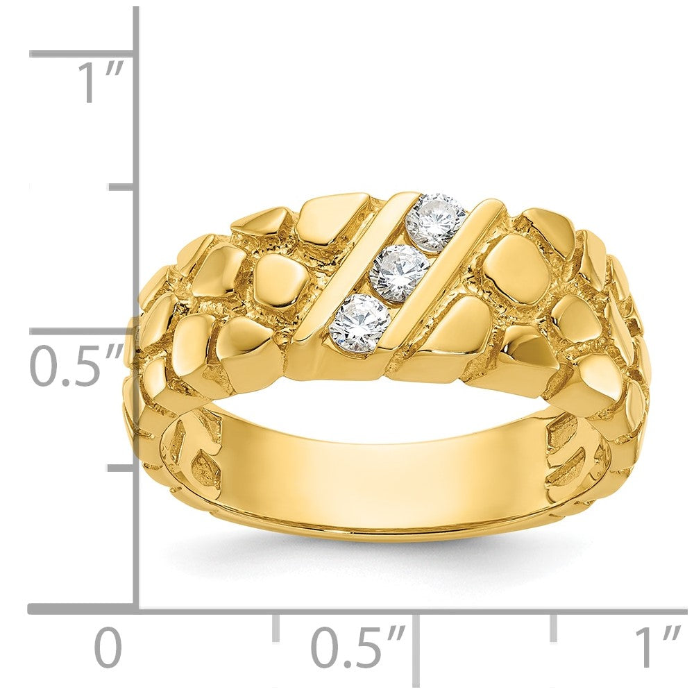 14k IBGoodman Men's 1/4 carat Diamond Nugget Complete Ring (8.57 grams)