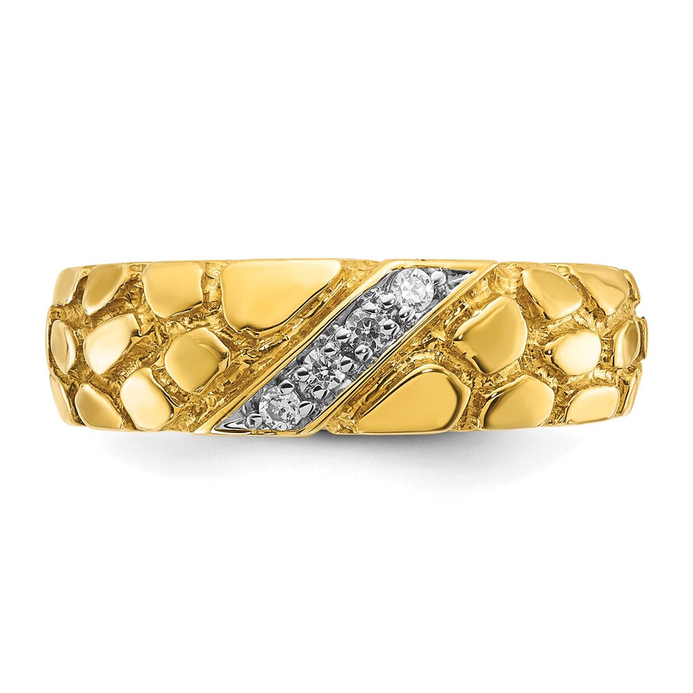 14k IBGoodman Men's 1/15 carat Diamond Nugget Complete Ring (6.65 grams)