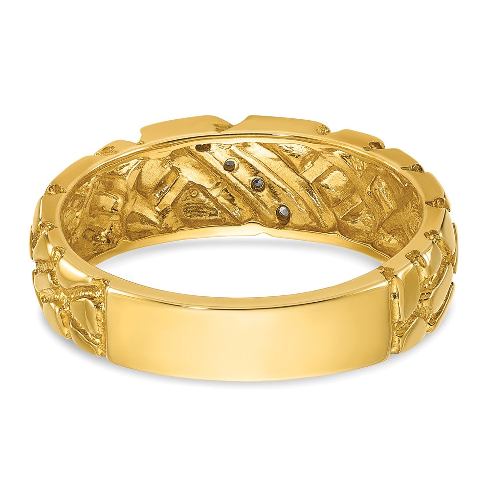 14k IBGoodman Men's 1/15 carat Diamond Nugget Complete Ring (6.65 grams)