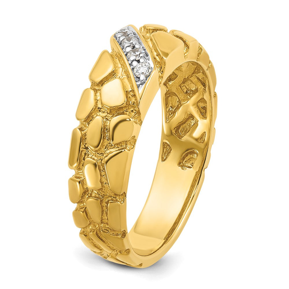14k IBGoodman Men's 1/15 carat Diamond Nugget Complete Ring (6.65 grams)