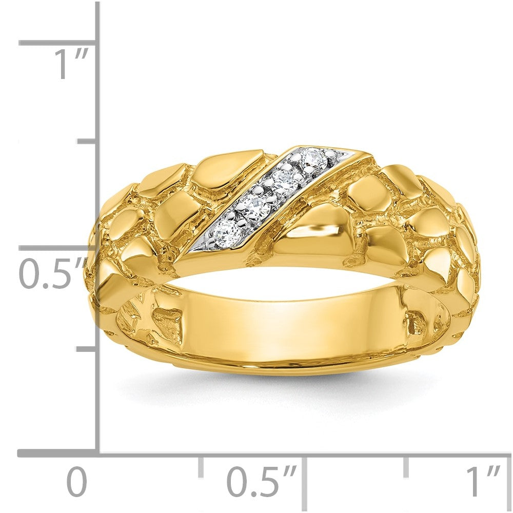 14k IBGoodman Men's 1/15 carat Diamond Nugget Complete Ring (6.65 grams)