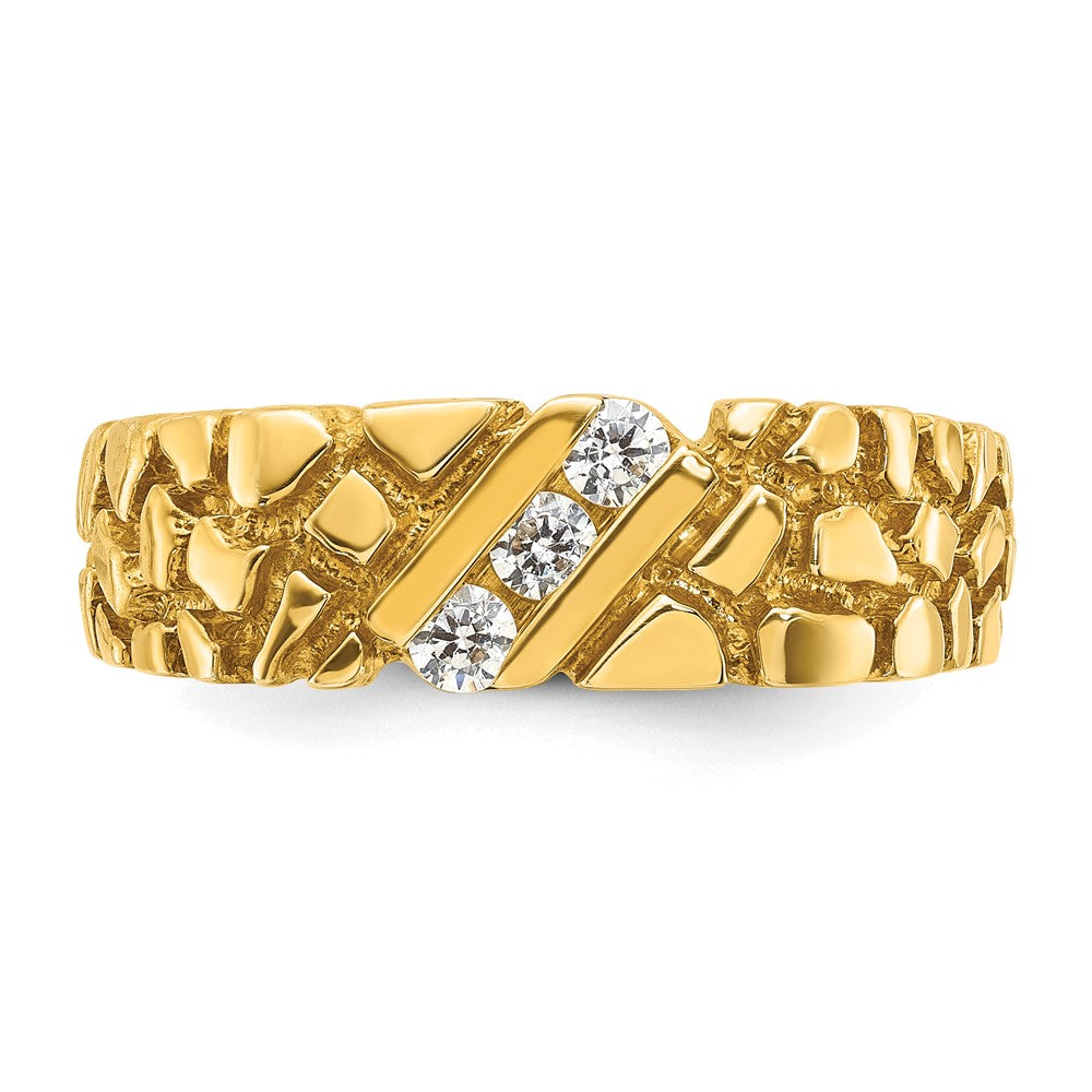 14k IBGoodman Men's 1/4 carat Diamond Nugget Complete Ring (7.09 grams)