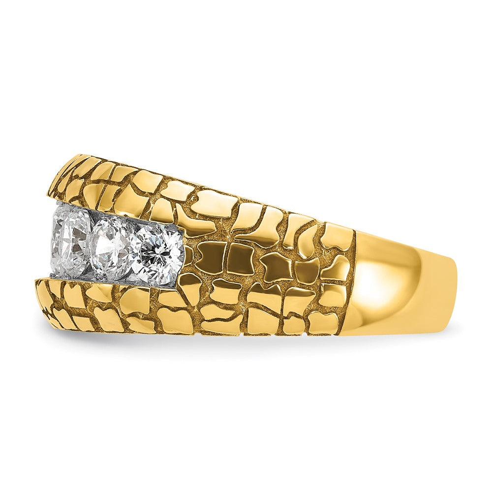 IBGoodman 14k 2 carat Lab Grown Diamond VS/SI+ G+ Complete Men's Nugget Ring (10.78 grams)