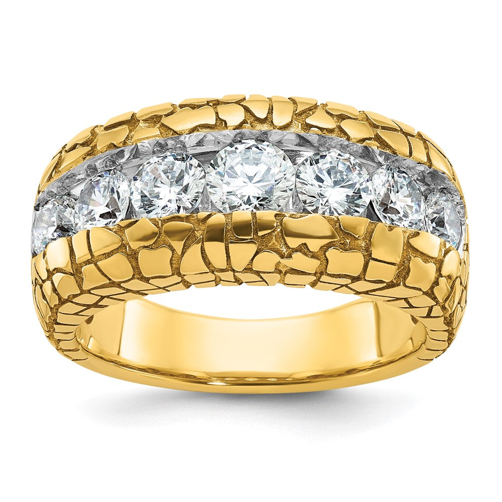 IBGoodman 14k 2 carat Lab Grown Diamond VS/SI+ G+ Complete Men's Nugget Ring (10.78 grams)
