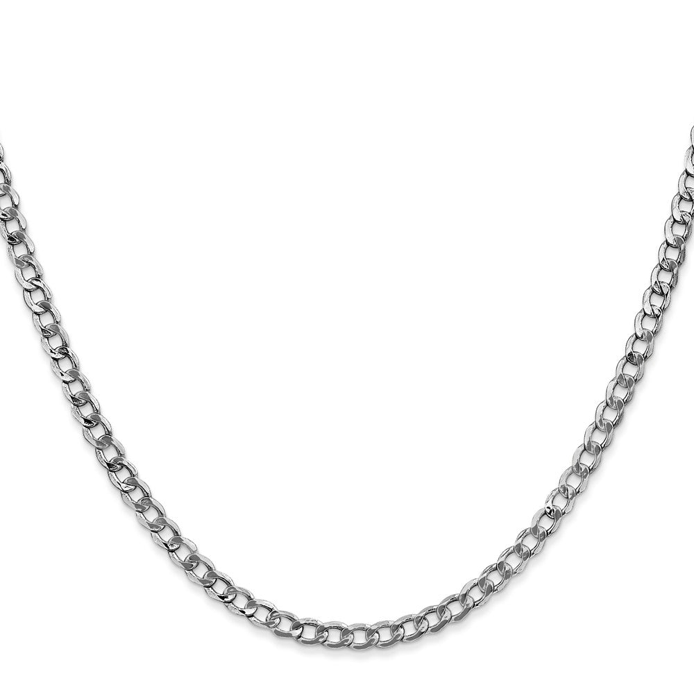 14k WG 3.35mm Semi-Solid Curb Chain (3.14 grams)