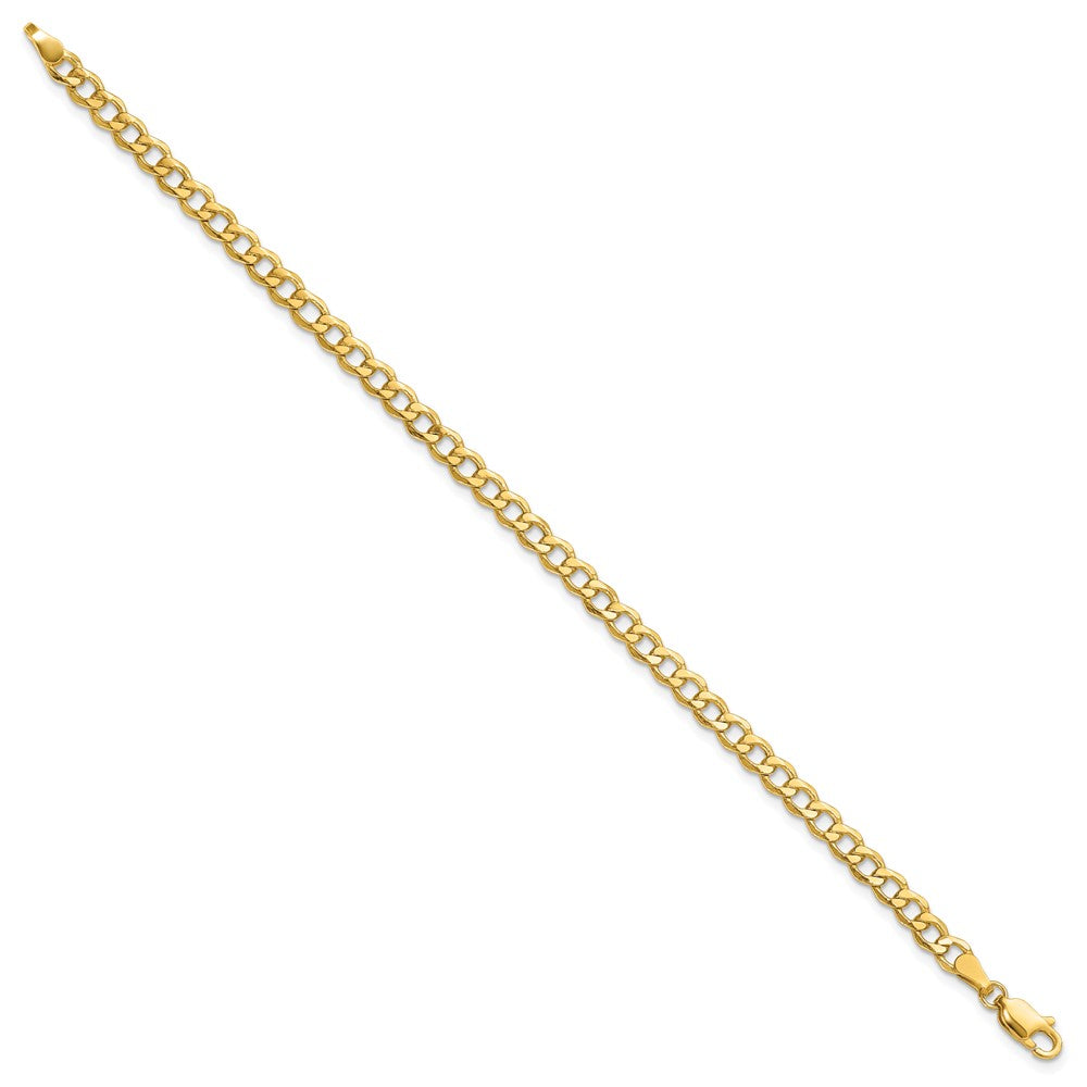 14k 4.3mm Semi-Solid Curb Chain Bracelet (2.42 grams)