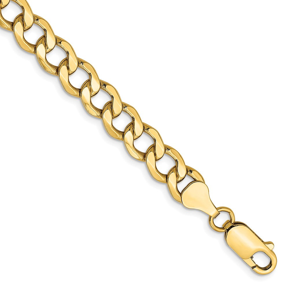 14k 7mm Semi-Solid Curb Chain Bracelet (5.98 grams)