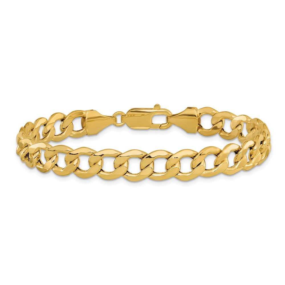 14k 9mm Semi-Solid Curb Chain Bracelet (10.72 grams)