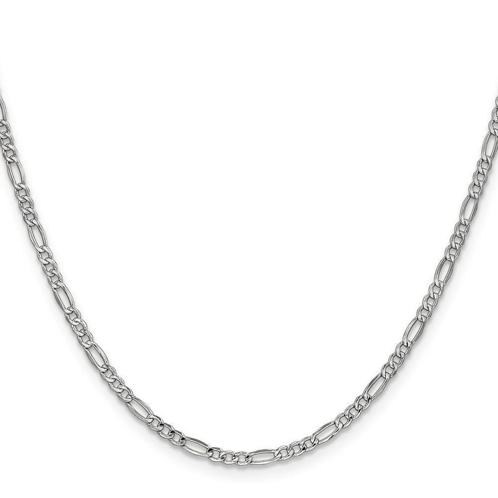 14k WG 2.5mm Semi-Solid Figaro Chain (1.88 grams)
