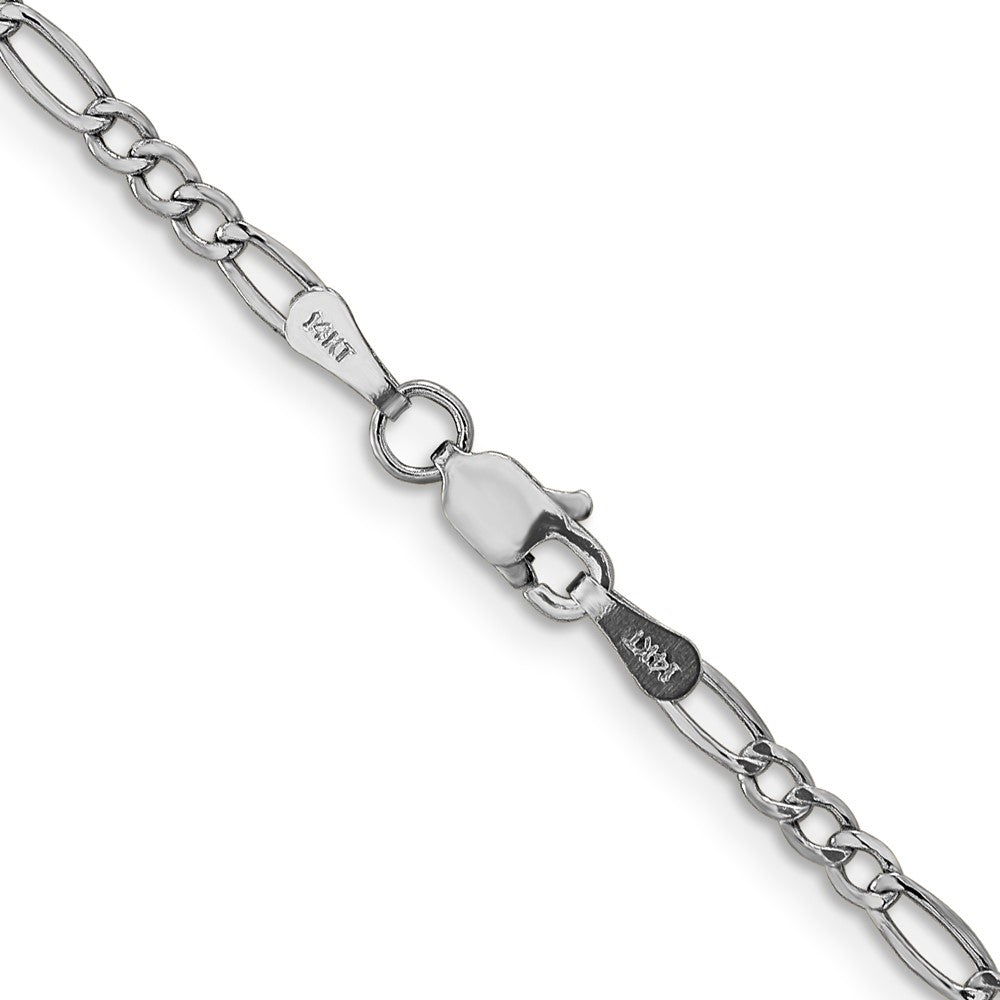 14k WG 2.5mm Semi-Solid Figaro Chain (1.88 grams)