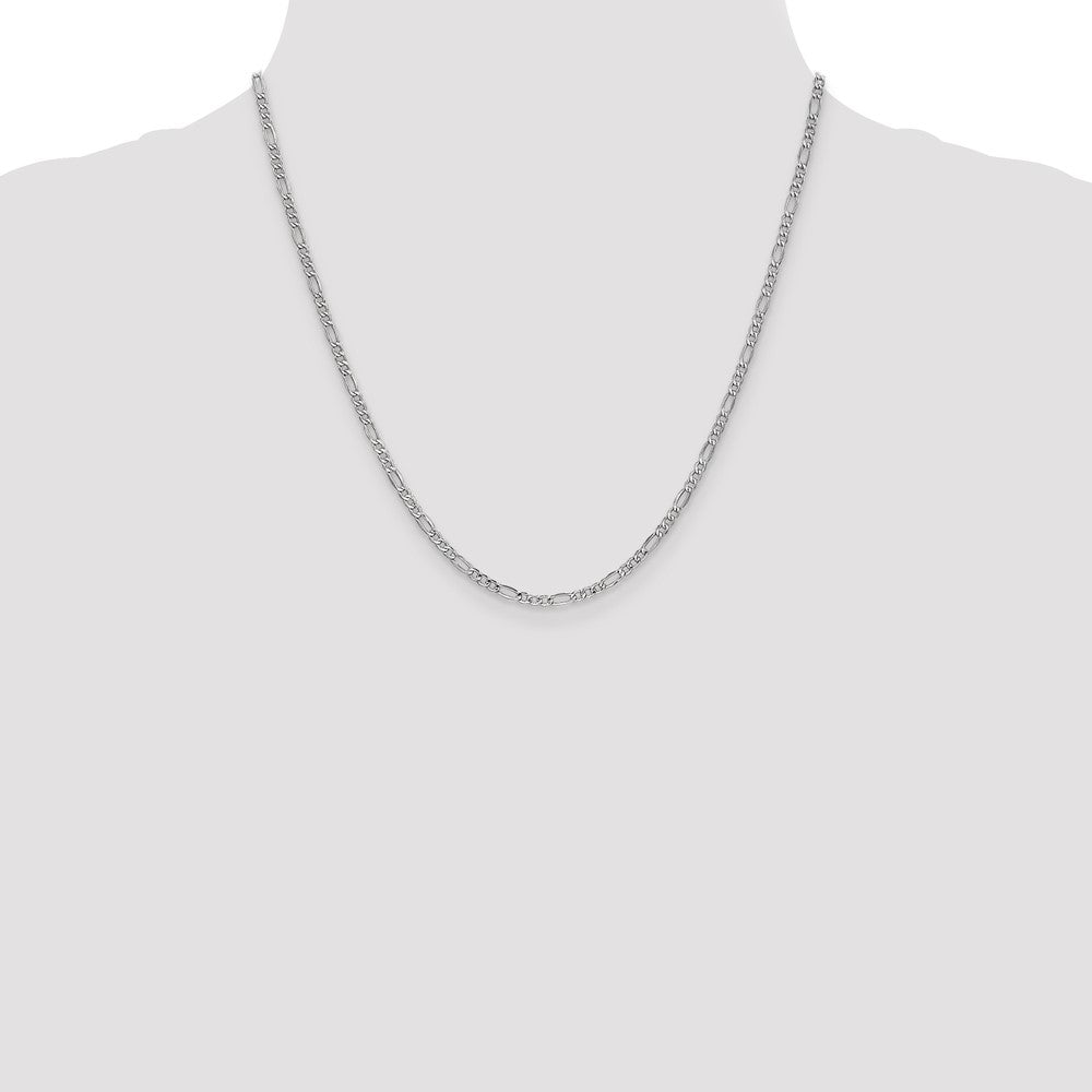14k WG 2.5mm Semi-Solid Figaro Chain (1.88 grams)