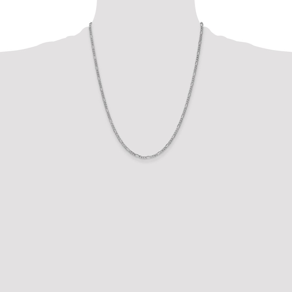 14k WG 2.5mm Semi-Solid Figaro Chain (1.88 grams)