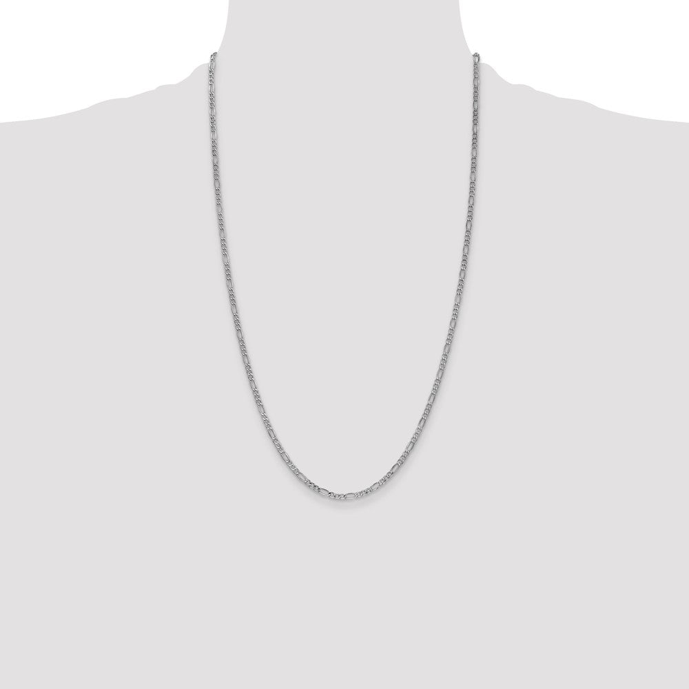 14k WG 2.5mm Semi-Solid Figaro Chain (1.88 grams)