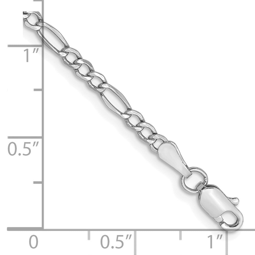 14k WG 2.5mm Semi-Solid Figaro Chain Bracelet (1.06 grams)