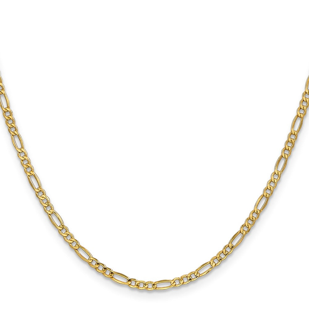 14k 2.5mm Semi-Solid Figaro Chain (1.81 grams)