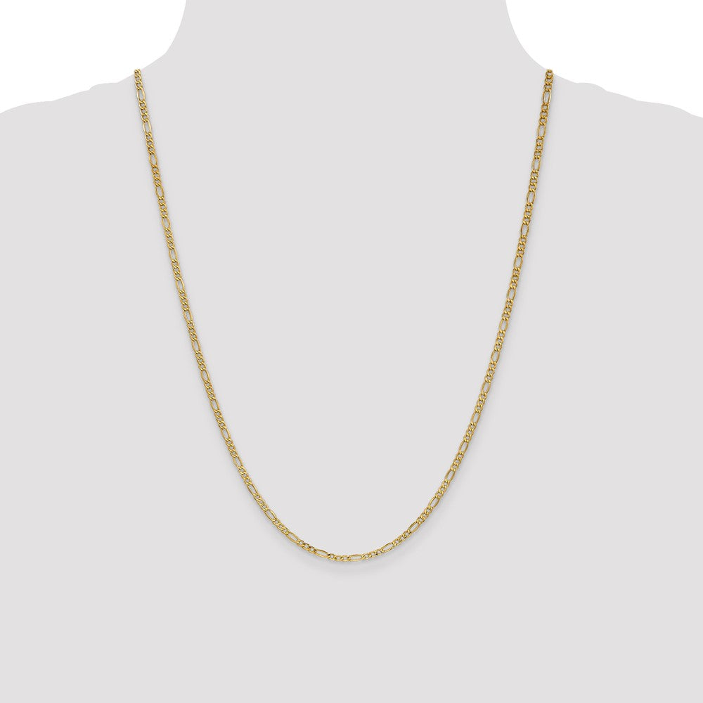 14k 2.5mm Semi-Solid Figaro Chain (1.81 grams)