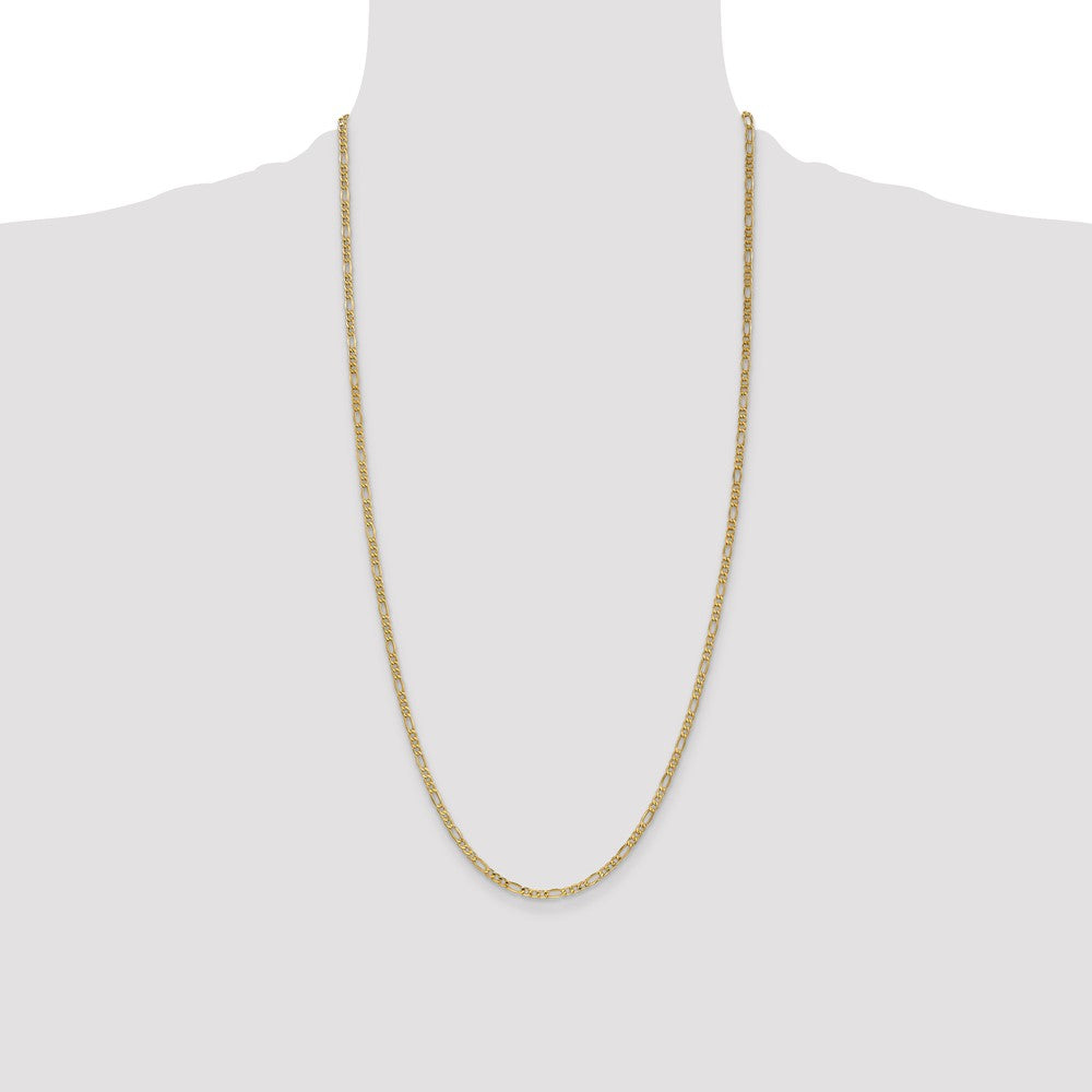 14k 2.5mm Semi-Solid Figaro Chain (1.81 grams)
