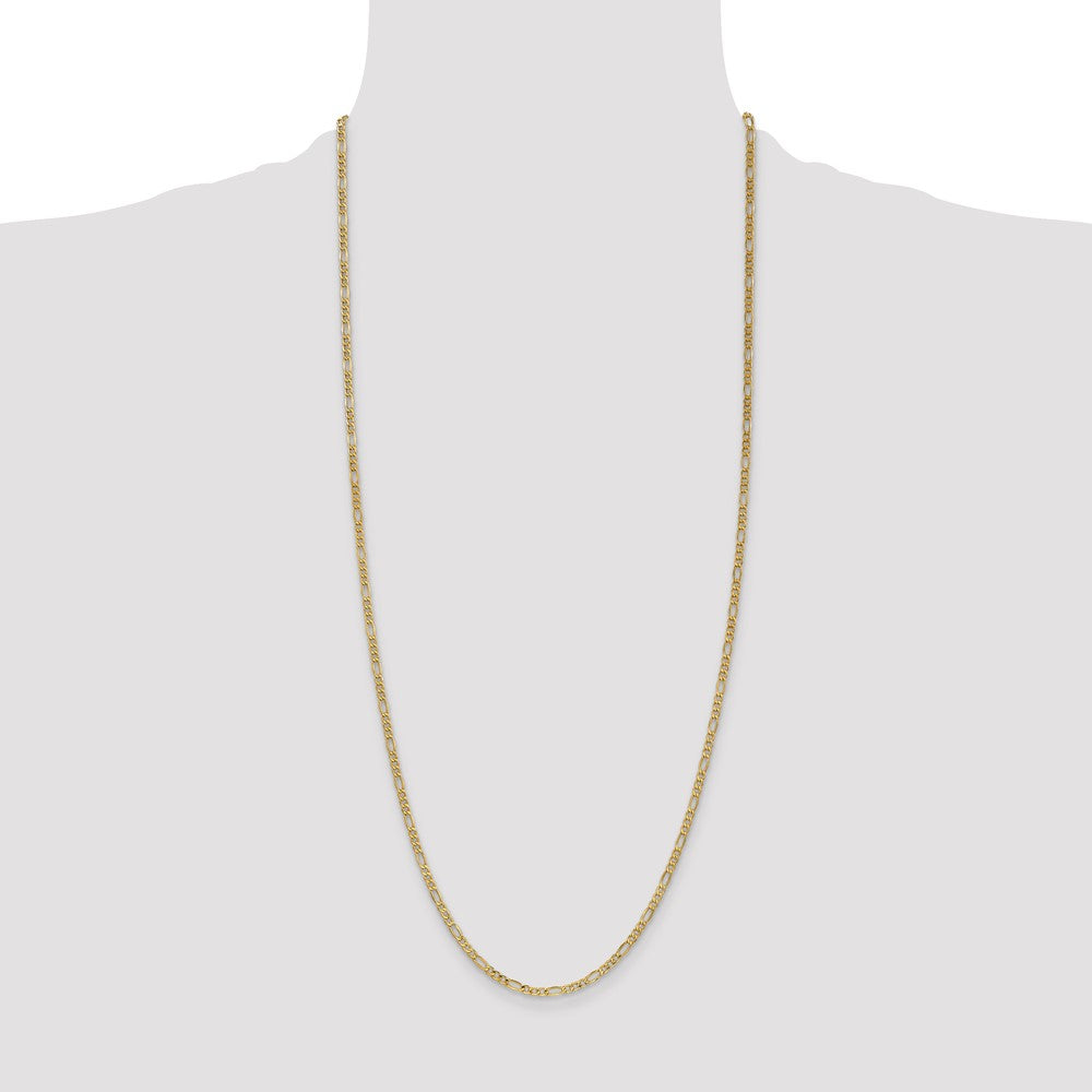 14k 2.5mm Semi-Solid Figaro Chain (1.81 grams)
