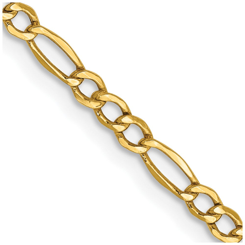 14k 2.5mm Semi-Solid Figaro Chain (1.81 grams)