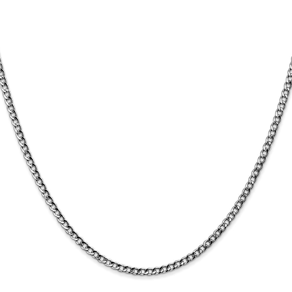 14k WG 2.5mm Semi-Solid Curb Chain (2.10 grams)