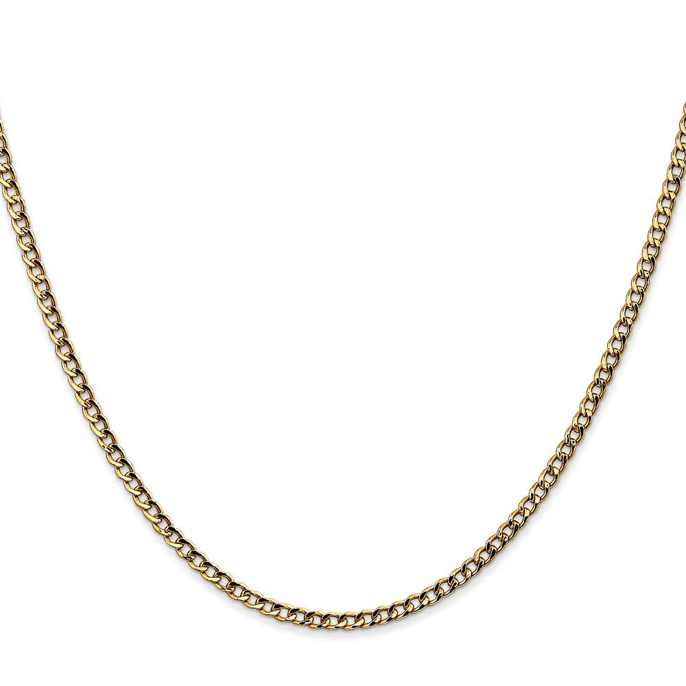 14k 2.5mm Semi-Solid Curb Chain (1.96 grams)