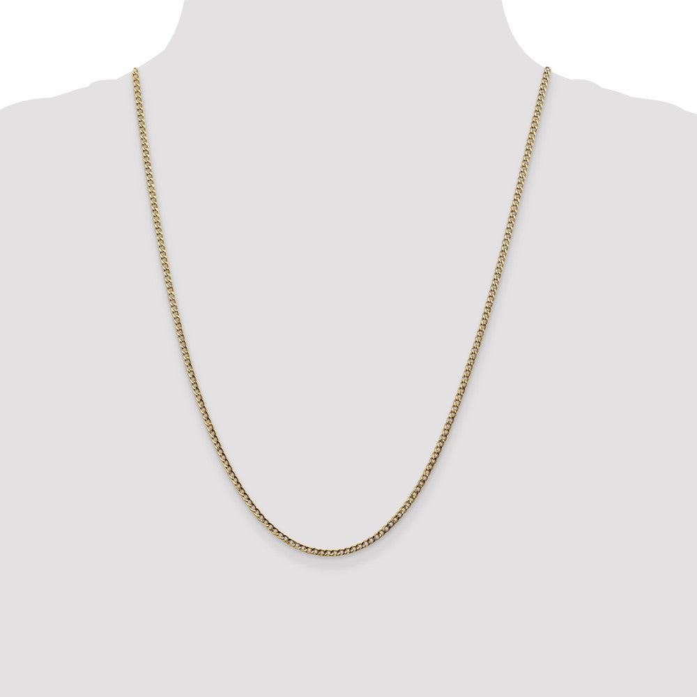 14k 2.5mm Semi-Solid Curb Chain (1.96 grams)