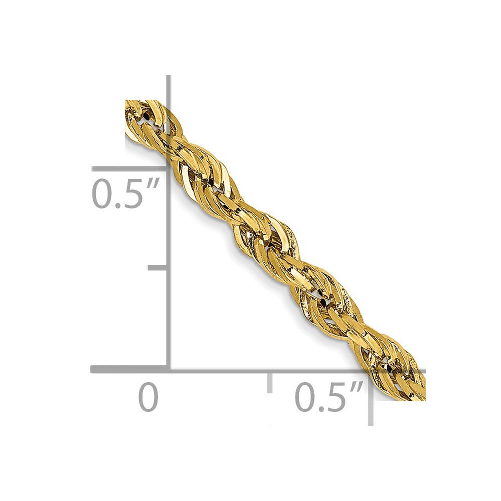 14ky 2.8mm Semi-Solid Rope Chain Bracelet (1.29 grams)