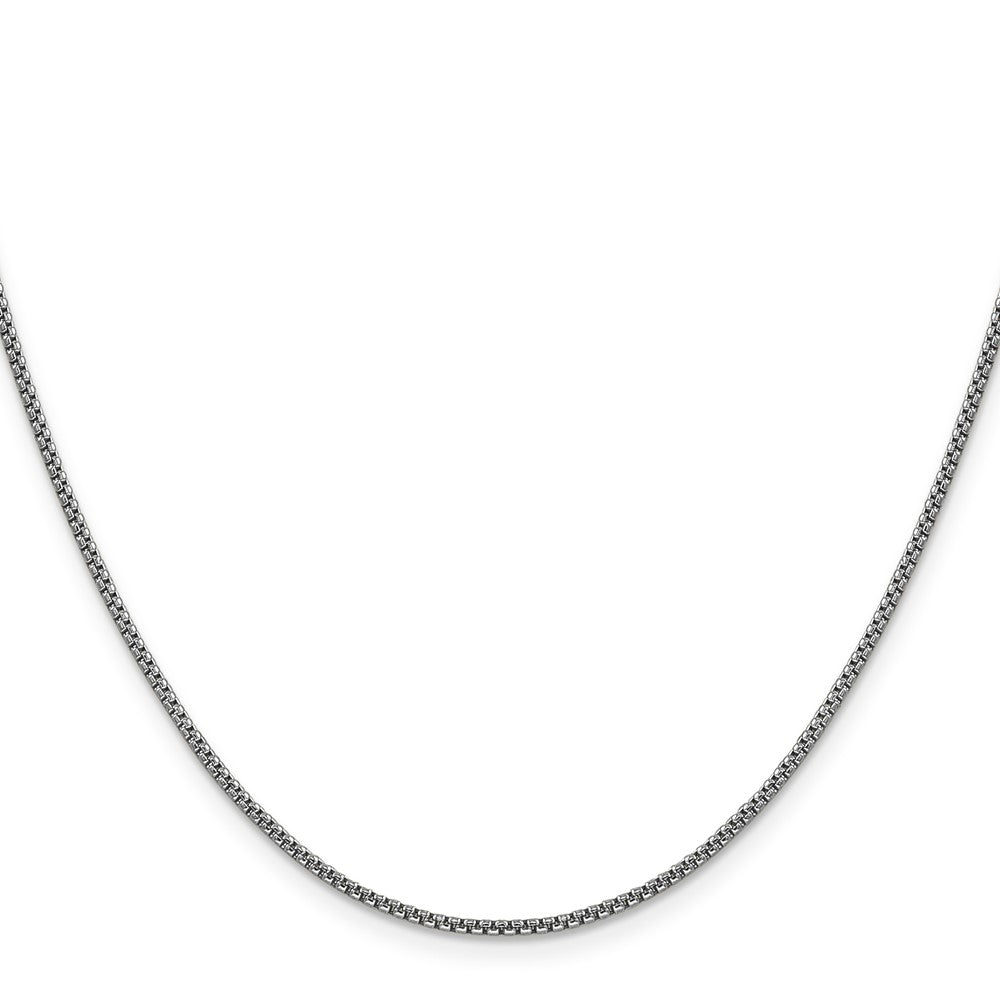 14k WG 1.5mm Semi-Solid Round Box Chain (2.37 grams)