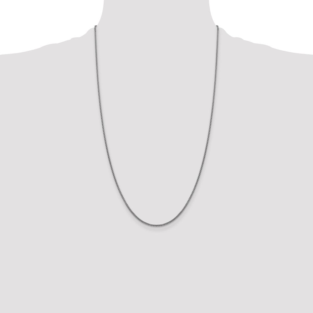 14k WG 1.5mm Semi-Solid Round Box Chain (2.37 grams)