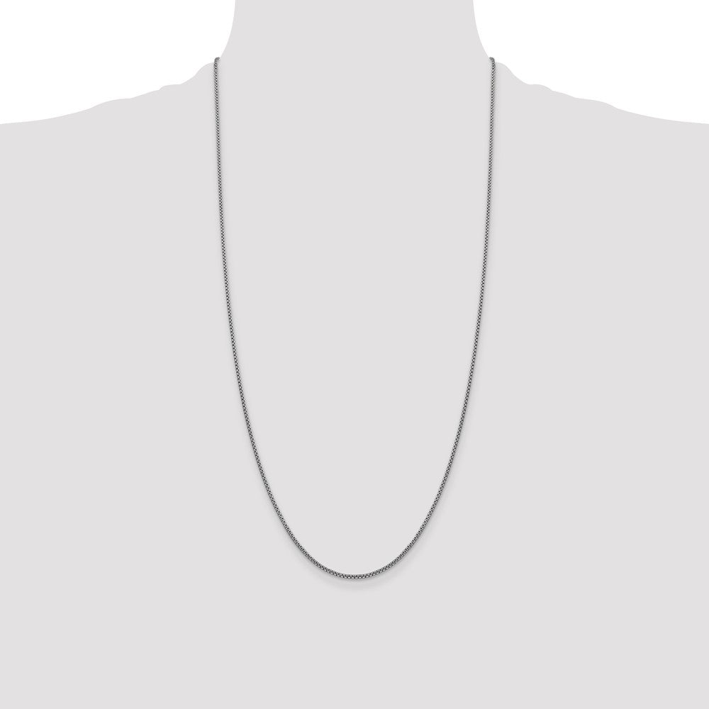 14k WG 1.5mm Semi-Solid Round Box Chain (2.37 grams)