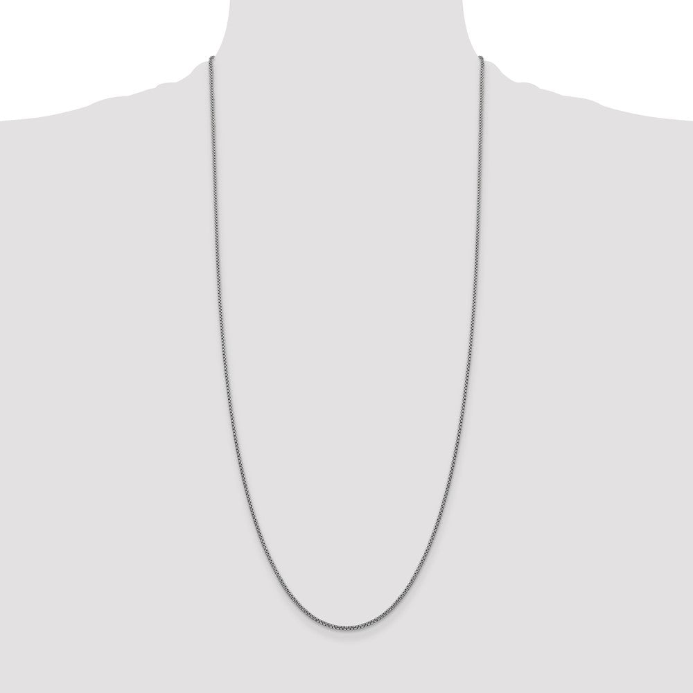 14k WG 1.5mm Semi-Solid Round Box Chain (2.37 grams)