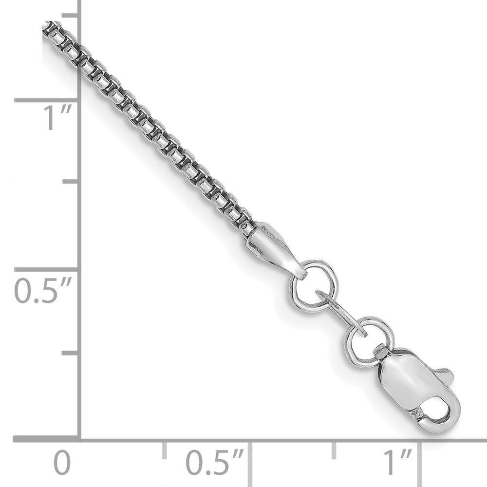14k WG 1.5mm Semi-Solid Round Box Chain Bracelet (1.34 grams)