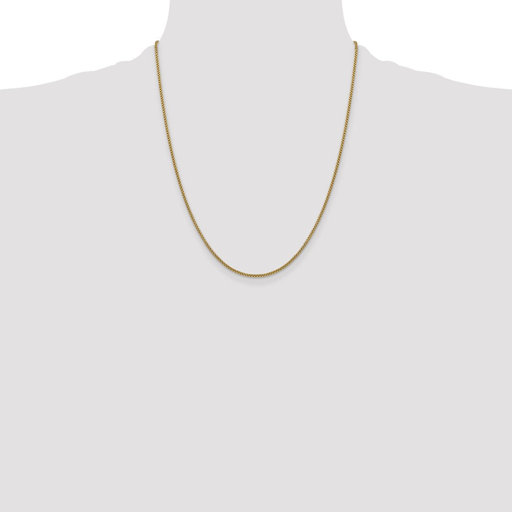 14k 1.5mm Semi-Solid Round Box Chain (2.34 grams)