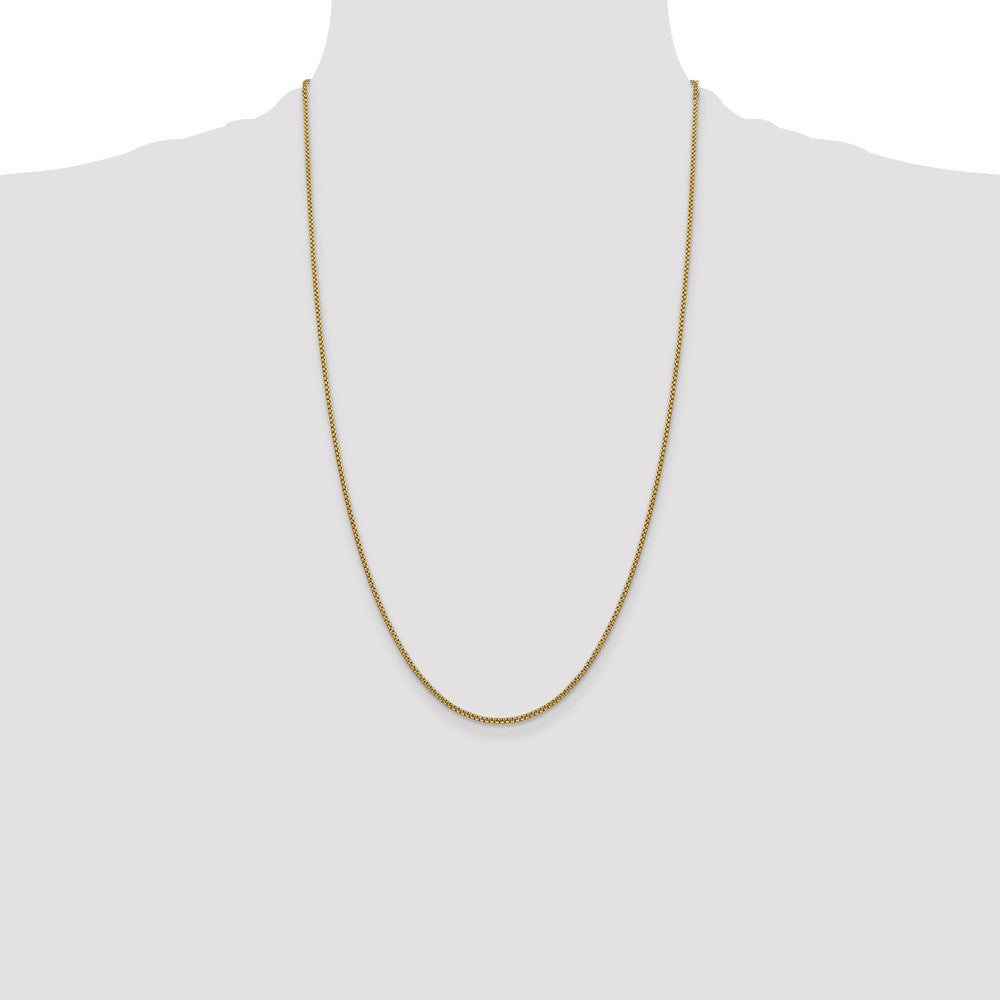 14k 1.5mm Semi-Solid Round Box Chain (2.34 grams)