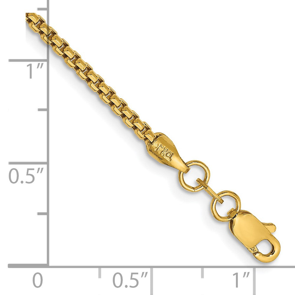 14k 1.75mm Semi-Solid Round Box Chain Bracelet (1.66 grams)