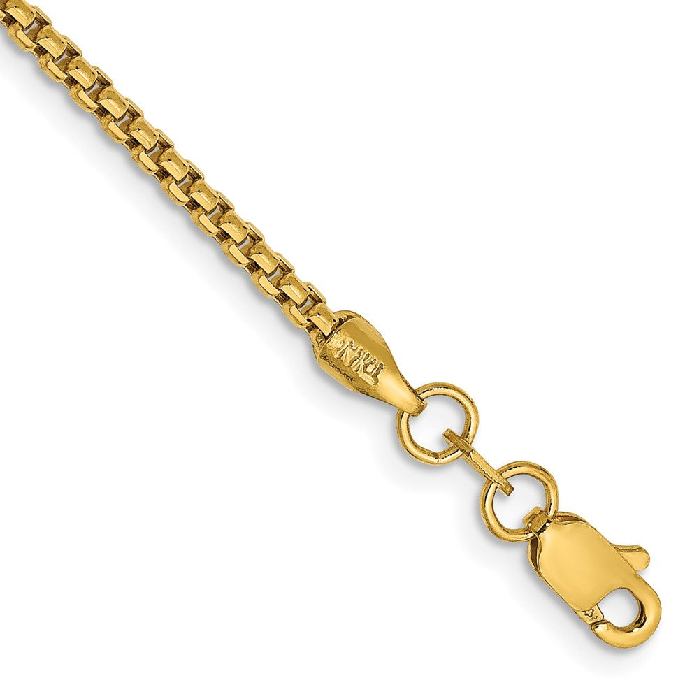 14k 1.75mm Semi-Solid Round Box Chain Bracelet (1.66 grams)