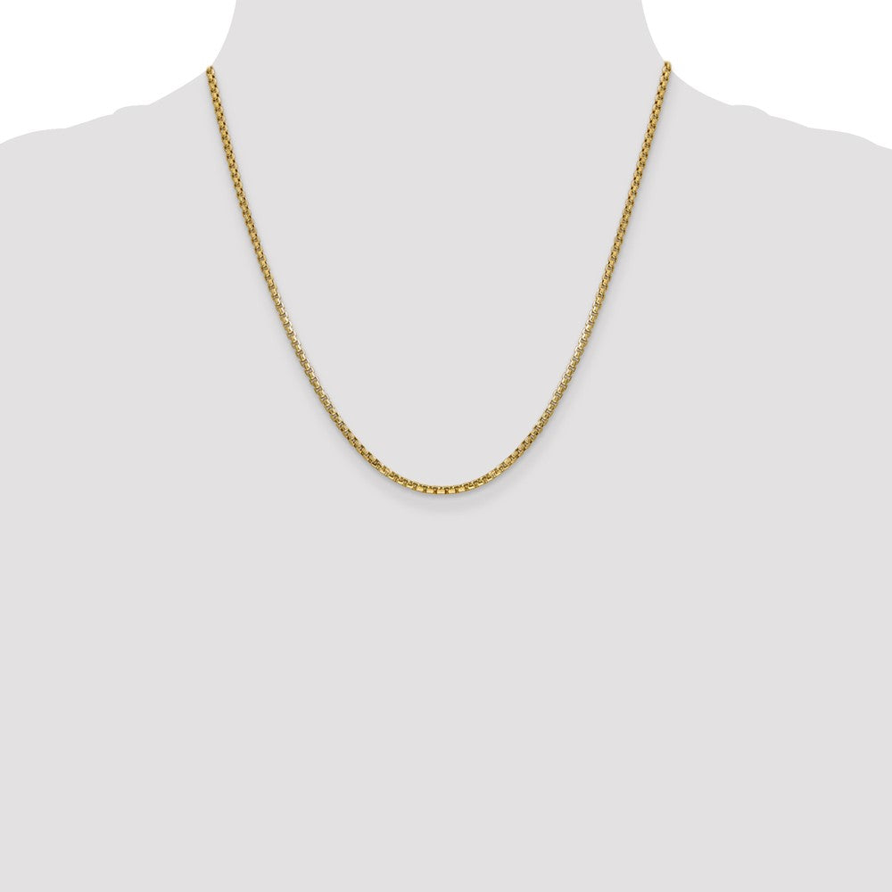 14k 2.45mm Semi-Solid Round Box Chain (5.70 grams)