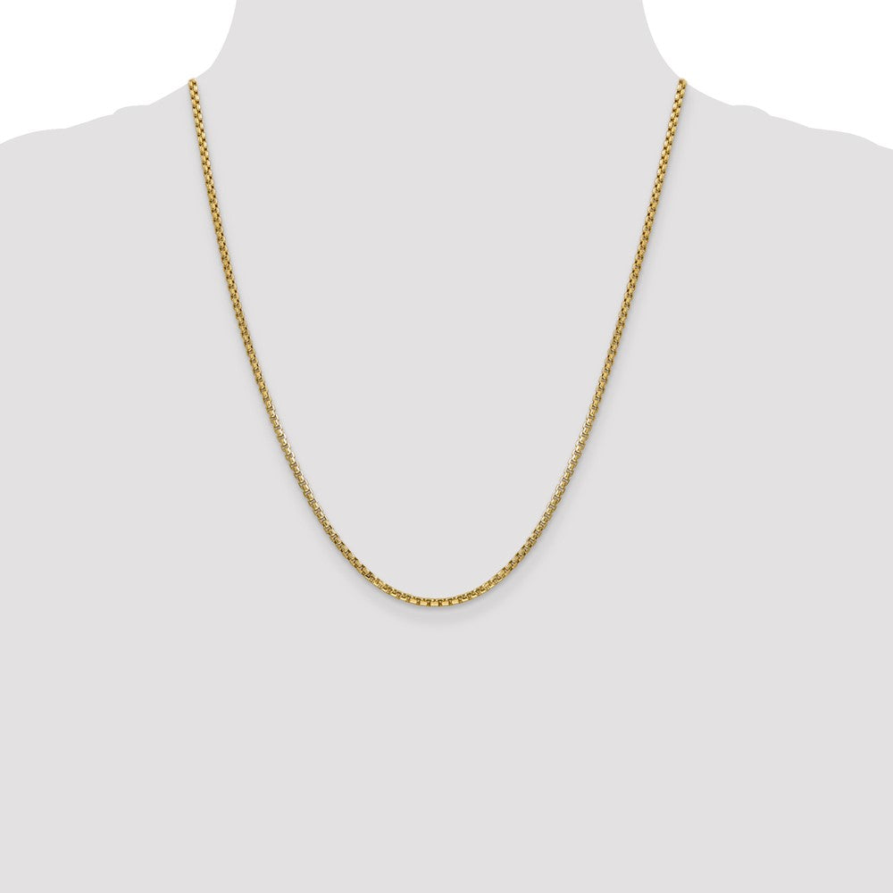 14k 2.45mm Semi-Solid Round Box Chain (5.70 grams)