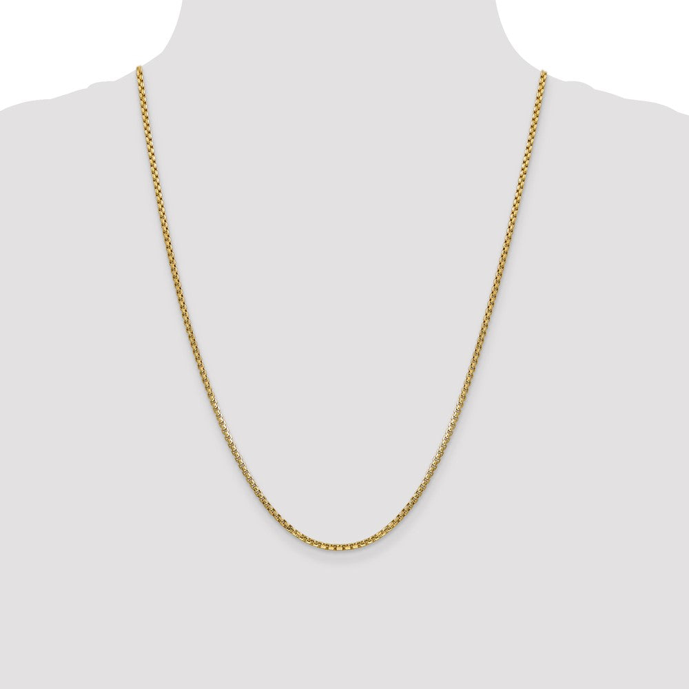 14k 2.45mm Semi-Solid Round Box Chain (5.70 grams)