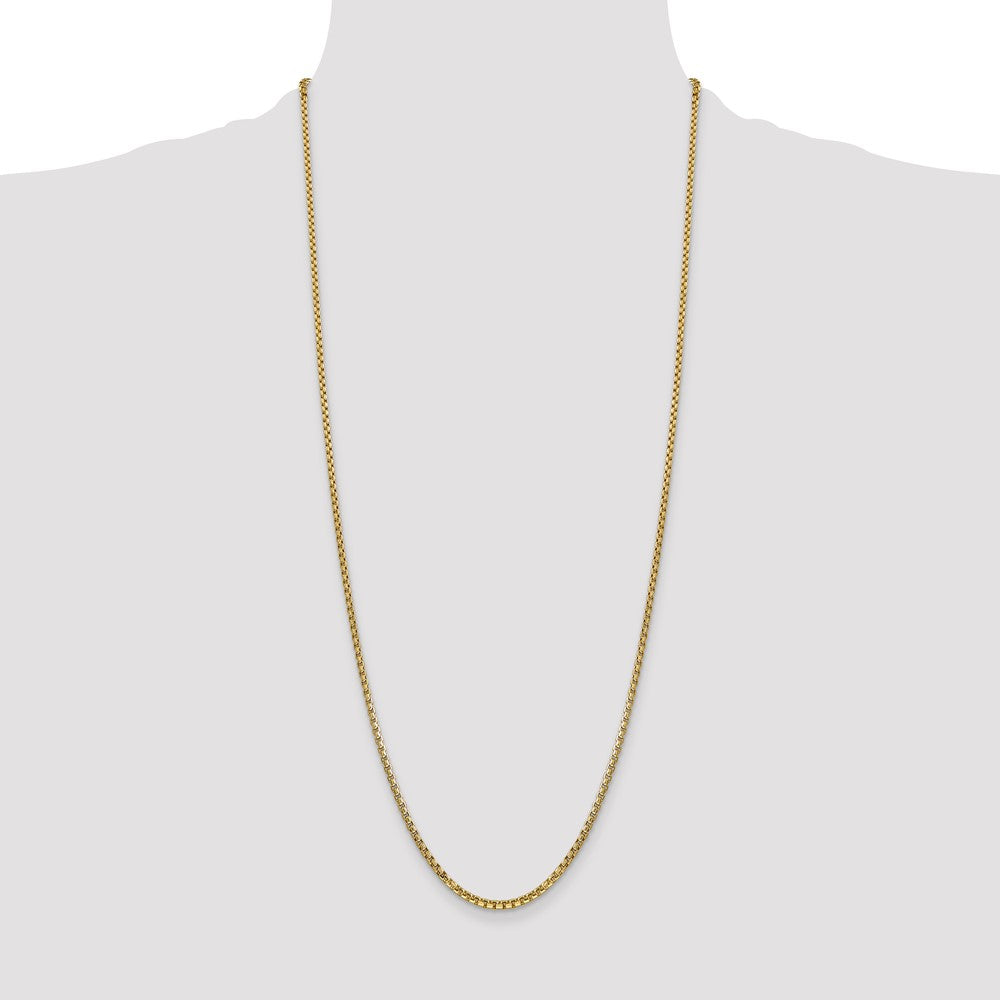 14k 2.45mm Semi-Solid Round Box Chain (5.70 grams)