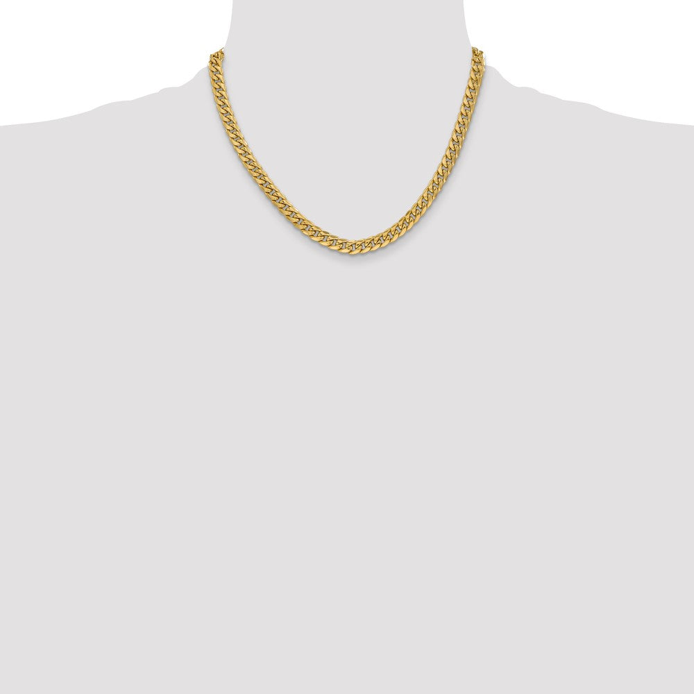14k 6mm Semi-Solid Miami Cuban Chain (17.28 grams)