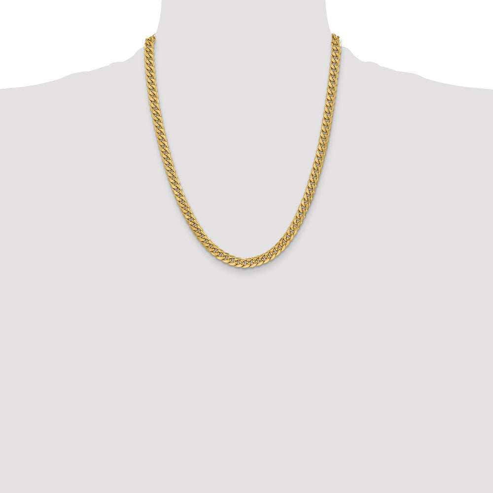 14k 6mm Semi-Solid Miami Cuban Chain (17.28 grams)
